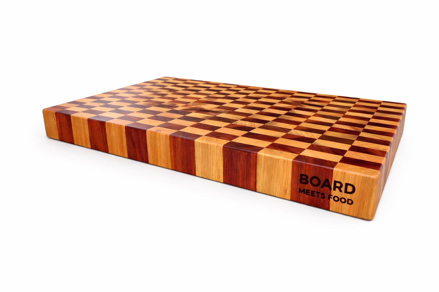 Premium end grain butcher's block in Tasmanian Blackwood and Victorian Ash