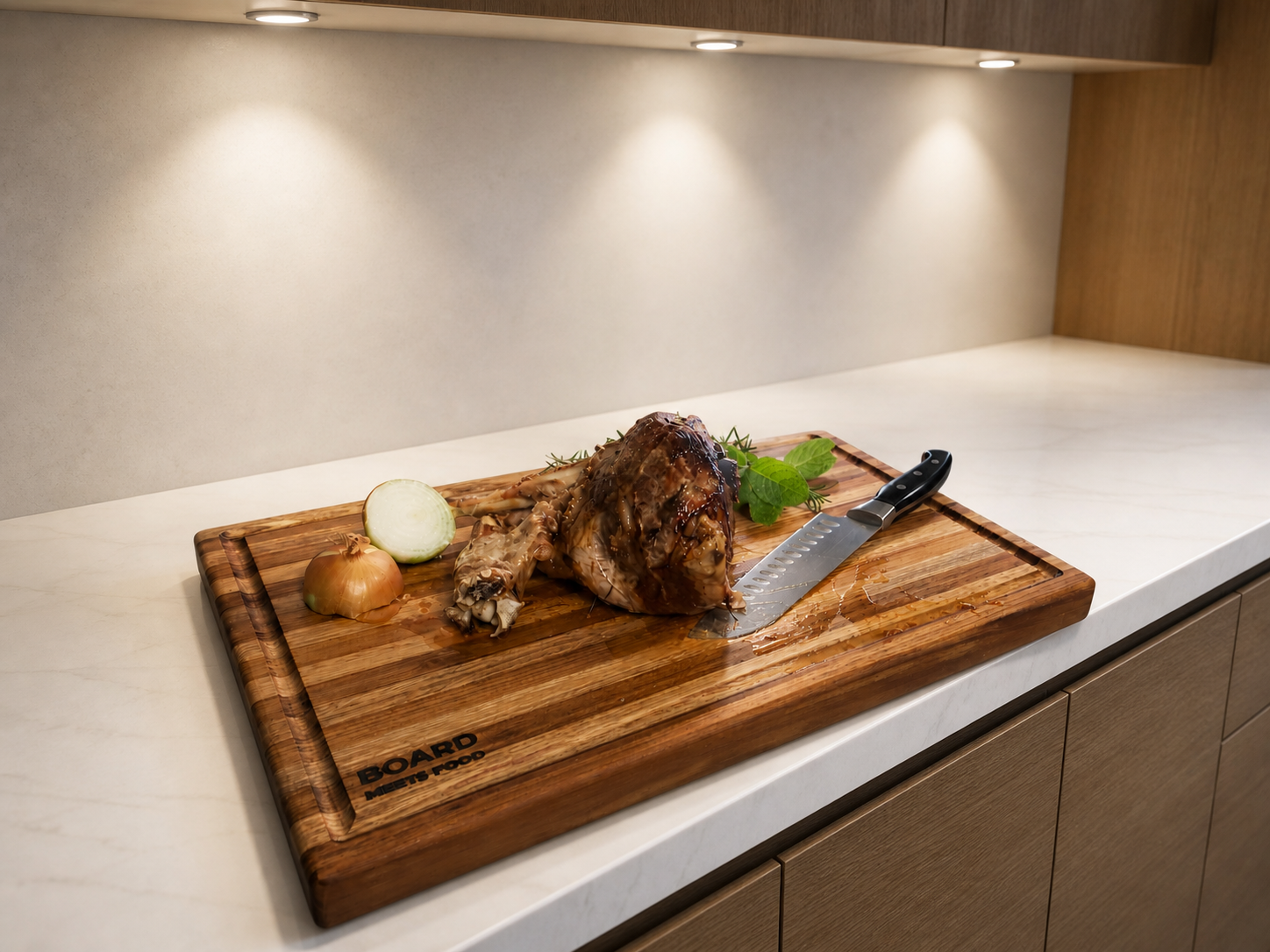 Premium end grain butcher's block in Tasmanian Blackwood and Victorian Ash